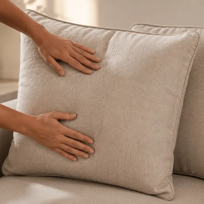 Cushion care during sofa cleaning